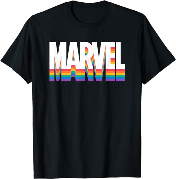 Marvel Pride Rainbow Marvel Logo Super Hero Pride T-Shirt