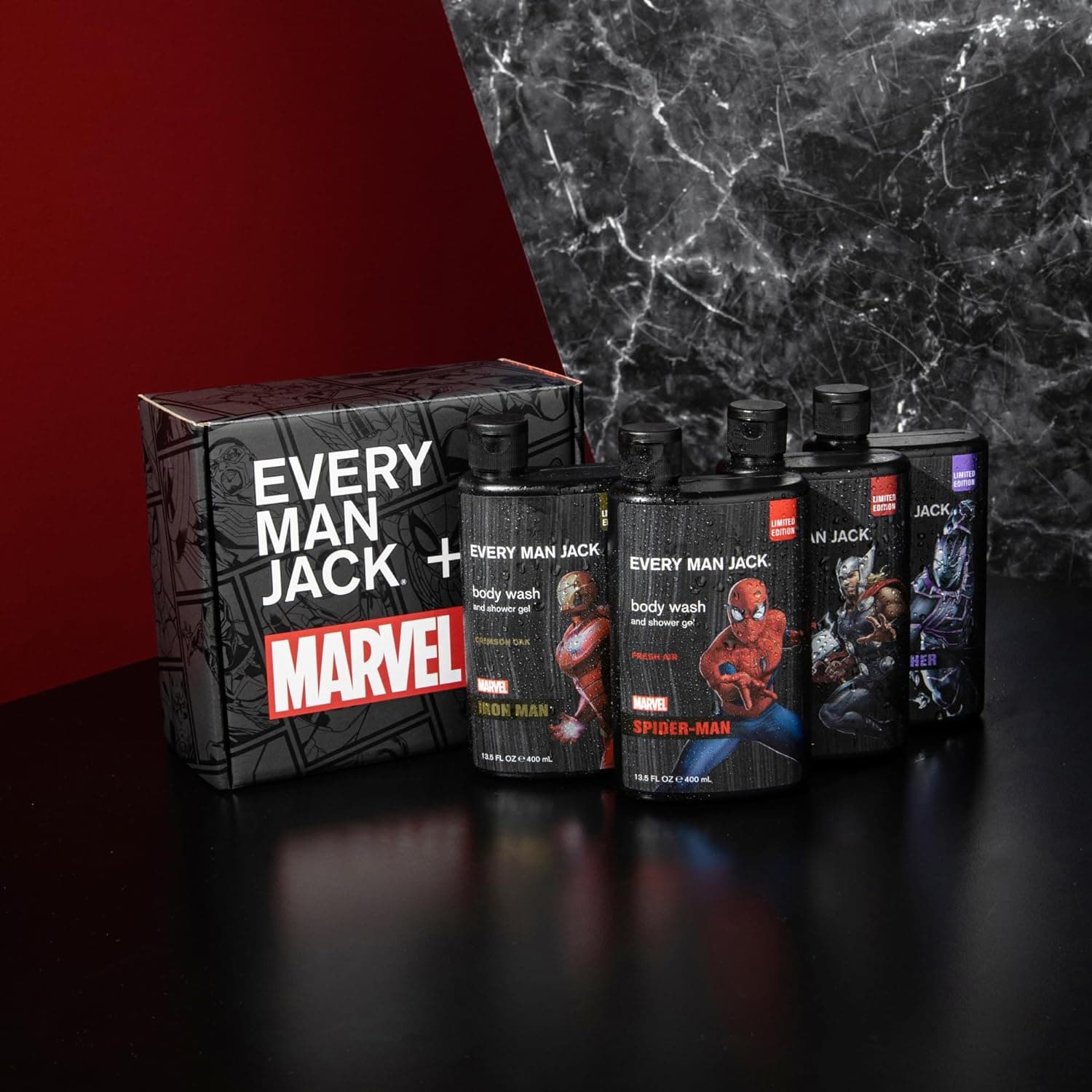 Every Man Jack Marvel Collectors Box Body Wash Gift Set
