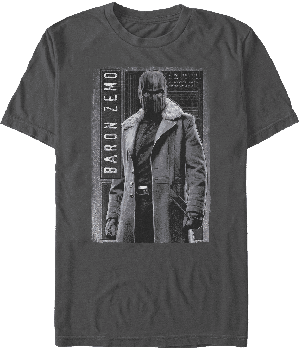 <a href=https://www.hottopic.com/product/marvel-the-falcon-and-the-winter-soldier-baron-panel-t-shirt/15412264.html>Baron Zemo Panel T-Shirt</a> / Hot Topic