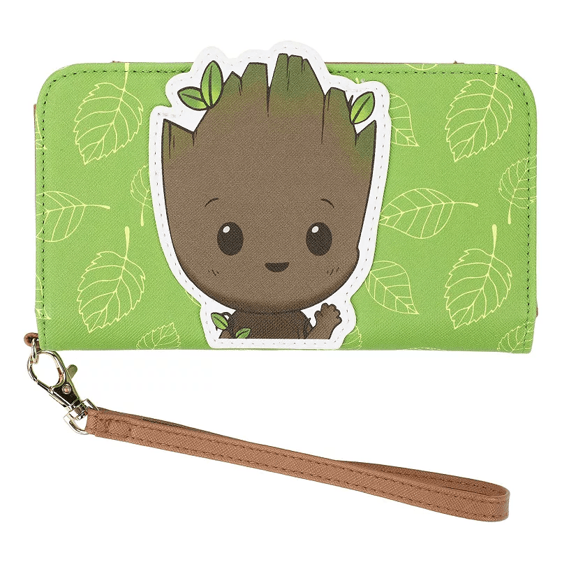 Shop it <a href=https://www.kohls.com/product/prd-6533346/i-am-groot-wristlet-wallet.jsp>here</a>