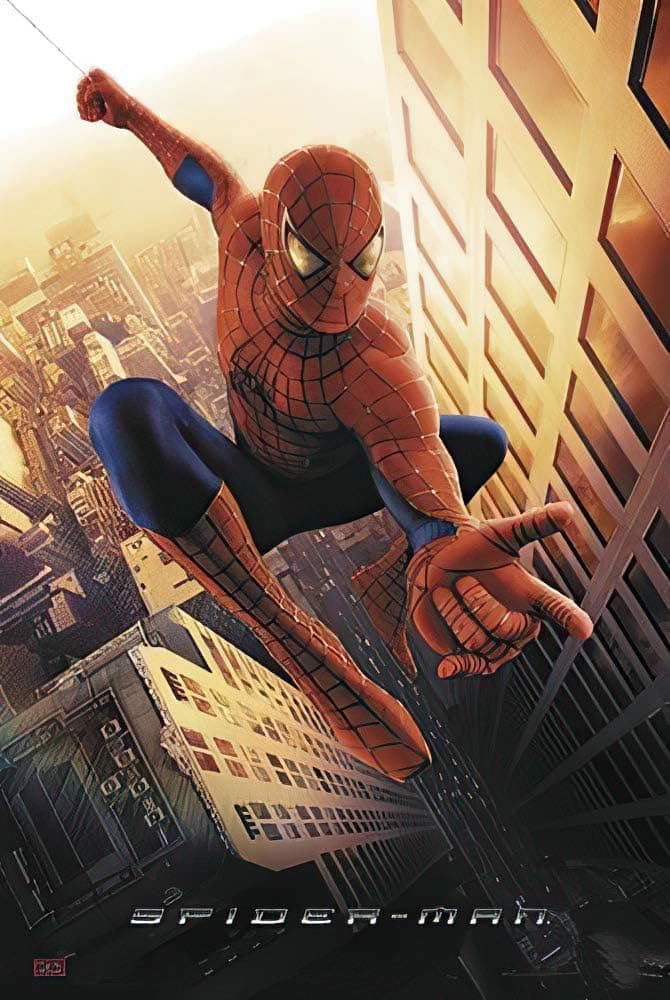Spider-Man - Movie Poster (Spiderman Swinging in New York City) (Size 27 x 40)