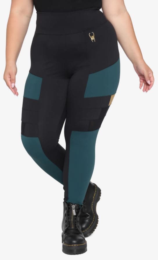 Her Universe Loki Mesh Leggings / shop it <a href=https://www.hottopic.com/product/her-universe-marvel-loki-mesh-inset-panel-leggings-plus-size/15095568.html>here</a>