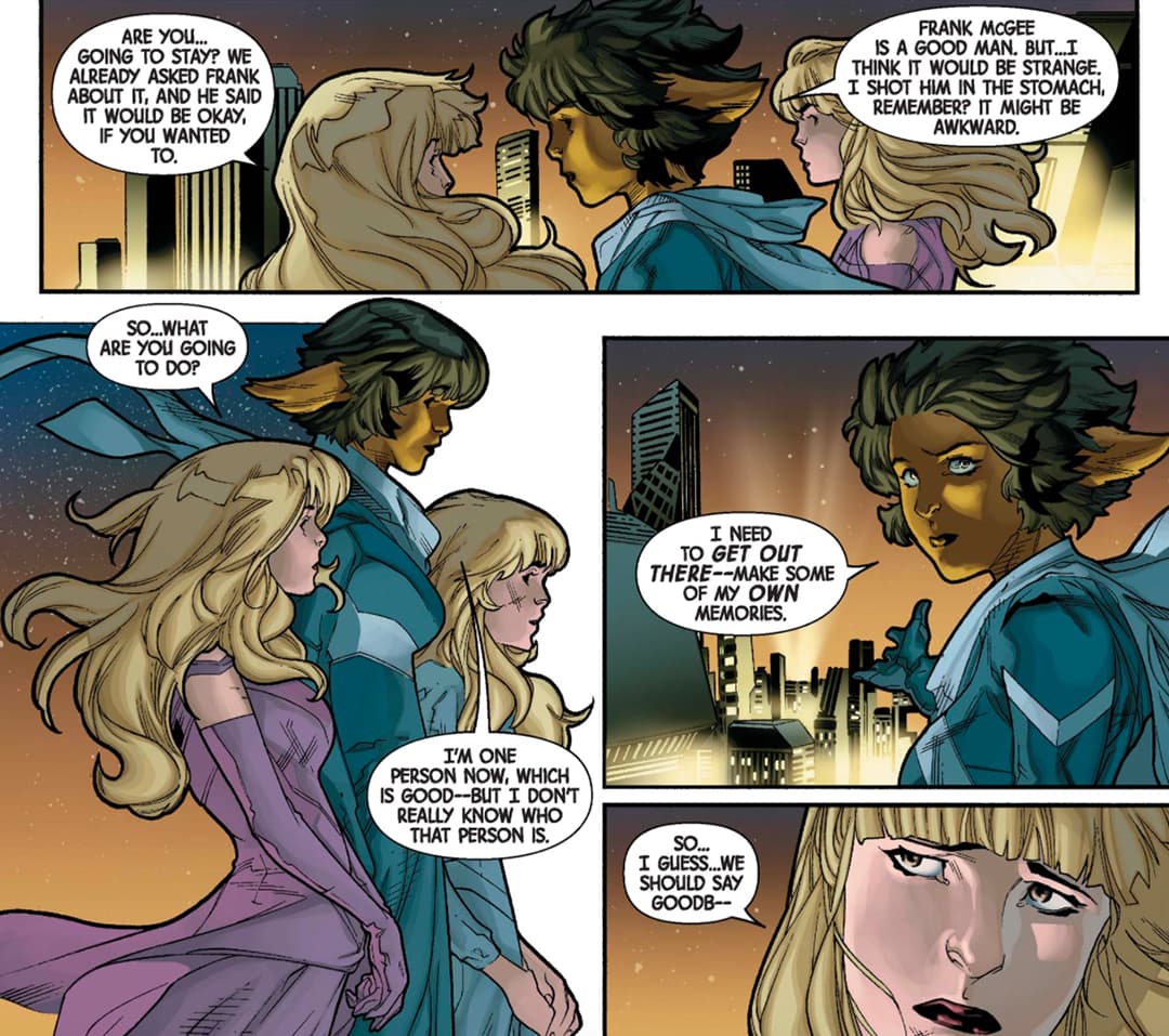 New Auran speaking with her daughters