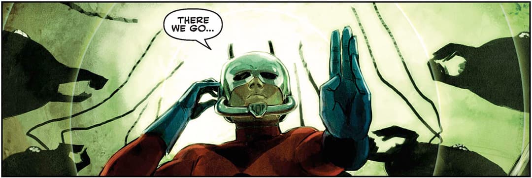 Ant-Man communicating with his fellow ants