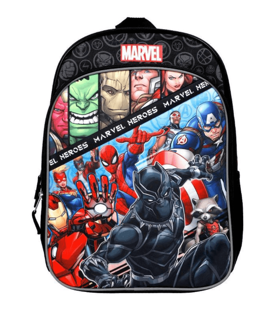 Avengers Backpack / shop it <a href=https://www.target.com/p/marvel-avengers-universe-kids-39-16-34-backpack-black/-/A-84171881>here</a>