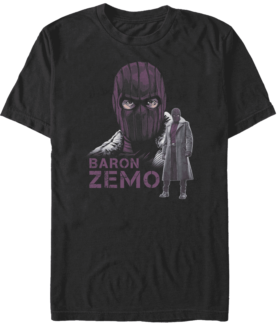 <a href=https://www.hottopic.com/product/marvel-the-falcon-and-the-winter-soldier-masked-baron-zemo-t-shirt/15412304.html>Masked Zemo T-Shirt</a> / Hot Topic