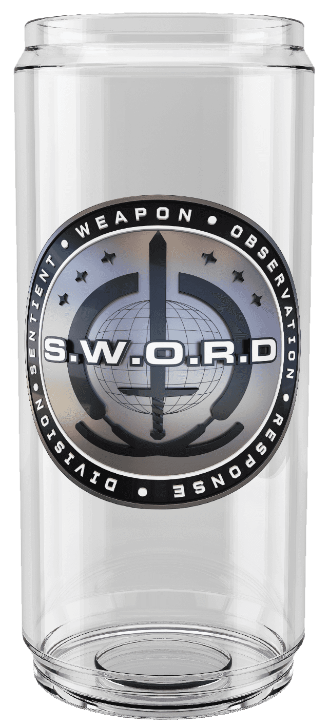 <a href="https://www.amazon.com/Marvel-SWORD-Glass-Wanda-Vision/dp/B08VGXTHC1">S.W.O.R.D. 16 oz. Can Glass</a>/ Amazon