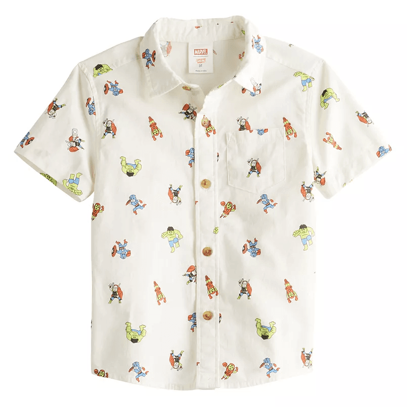 Boys 4-8 Jumping Beans® Marvel Avengers Short Sleeve Button Front Shirt
