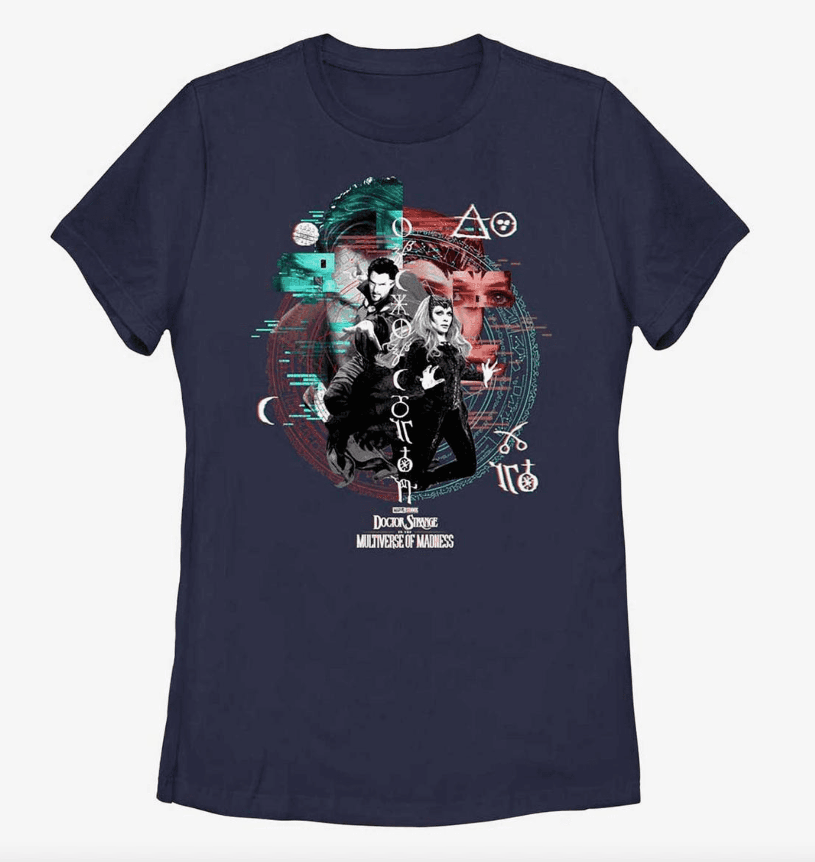 Magic Glitch t-shirt / shop it <a href=https://www.boxlunch.com/product/marvel-doctor-strange-multiverse-of-madness-scarlet-witch-magic-glitch-womens-t-shirt/17935074.html>here</a>