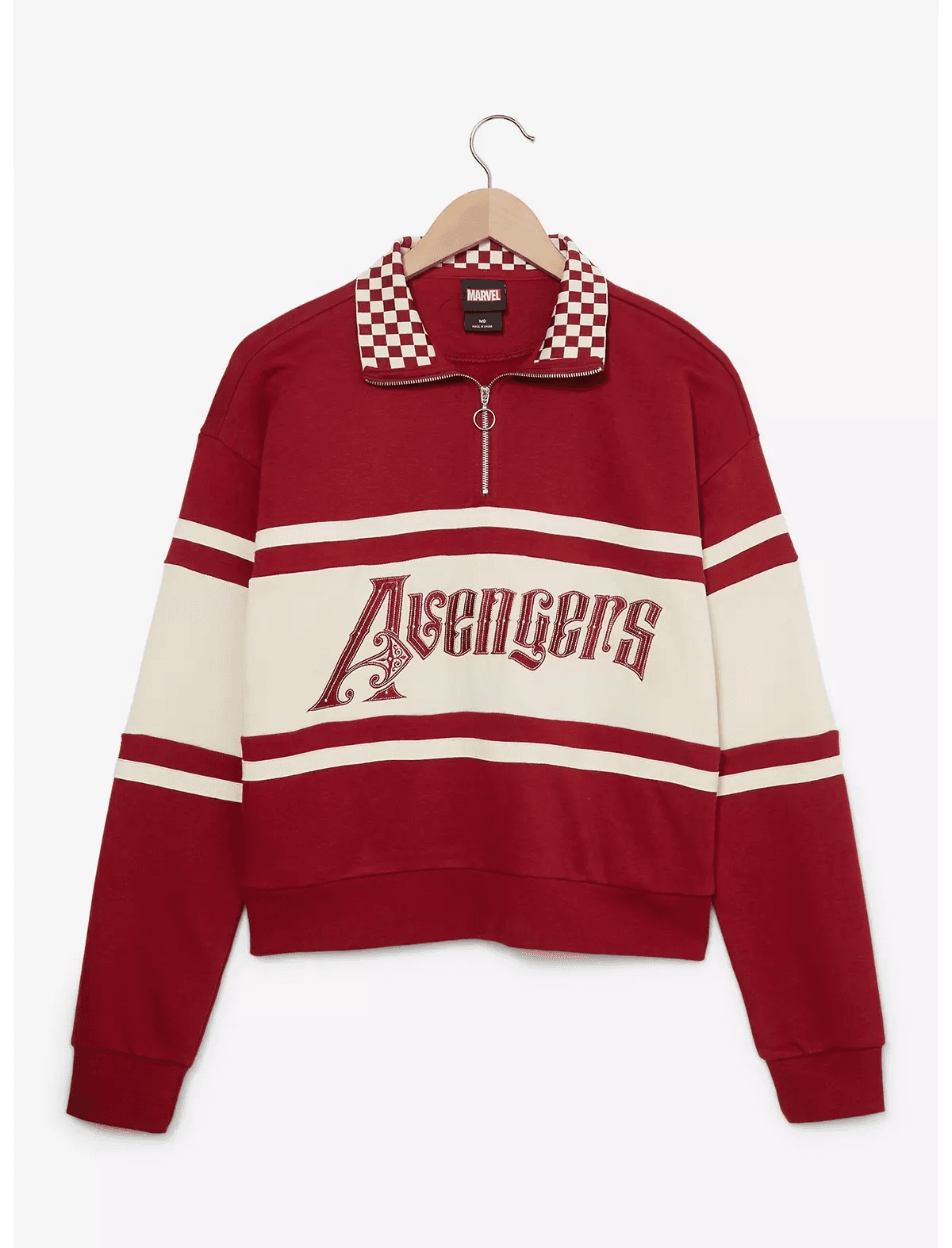 Marvel Avengers Symbols Quarter Zip Women's Crewneck - BoxLunch Exclusive