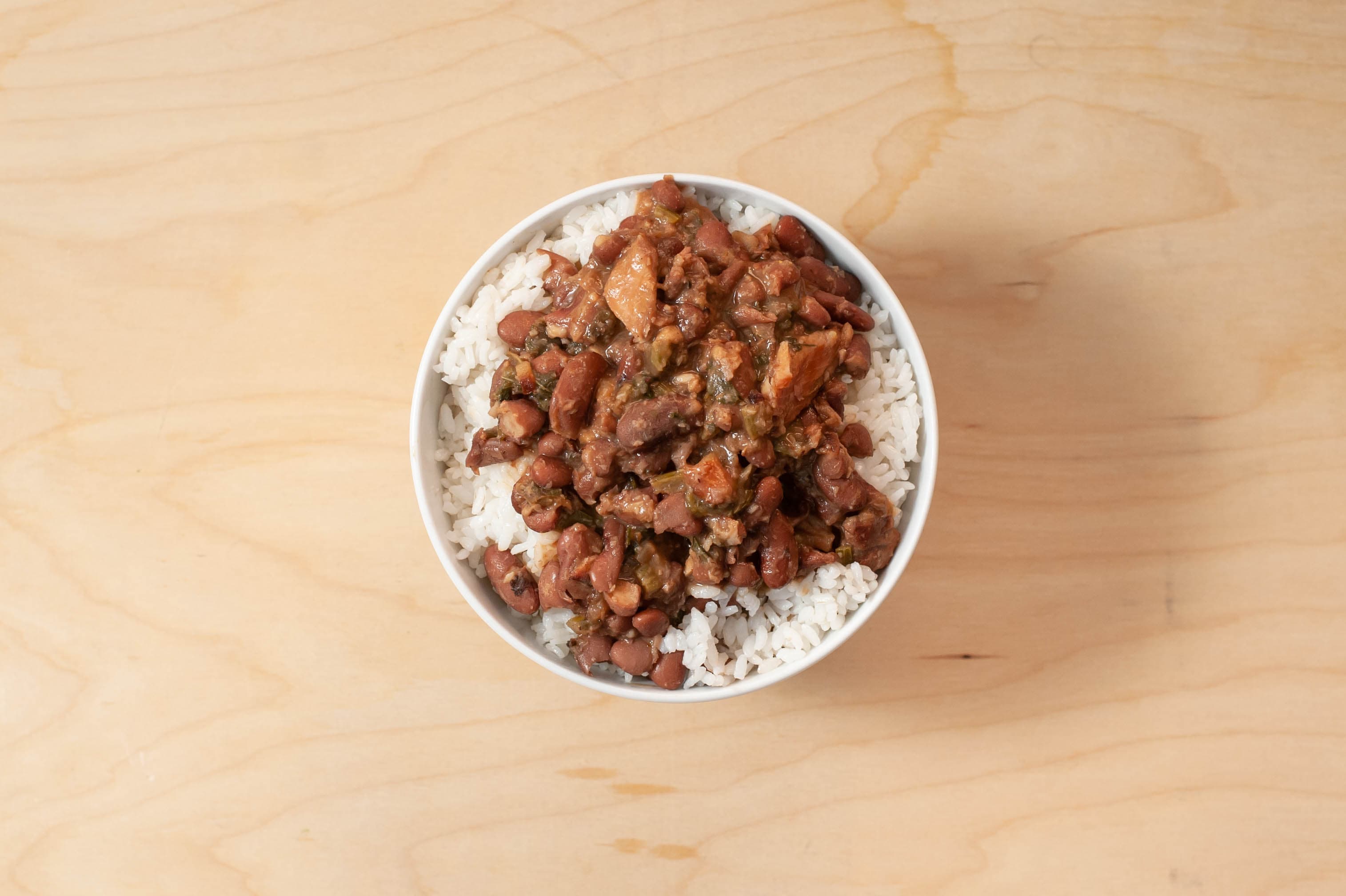 Finished rice and beans dish