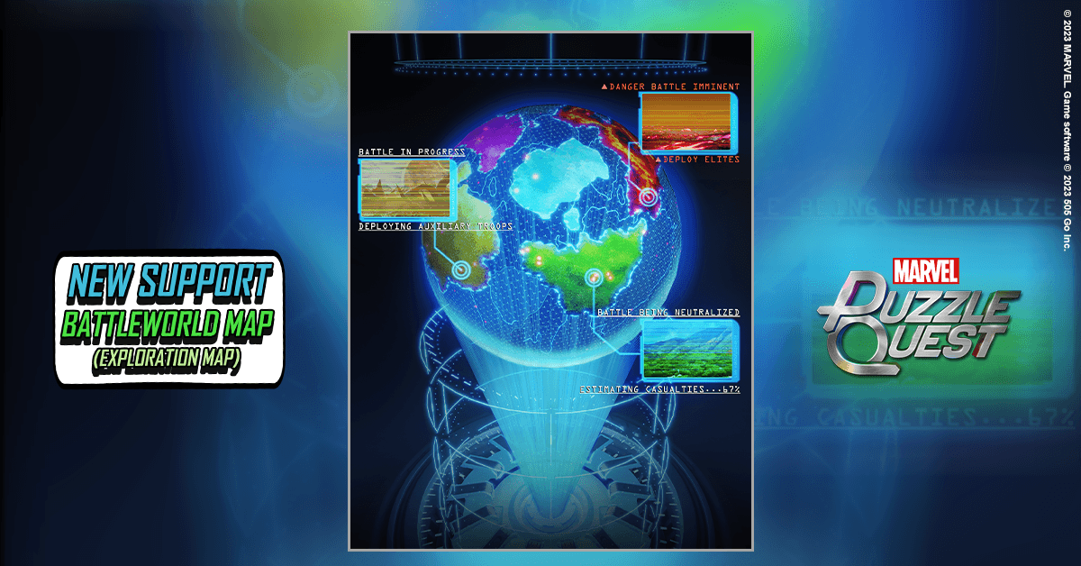 MARVEL Puzzle Quest Battleworld Map New Support