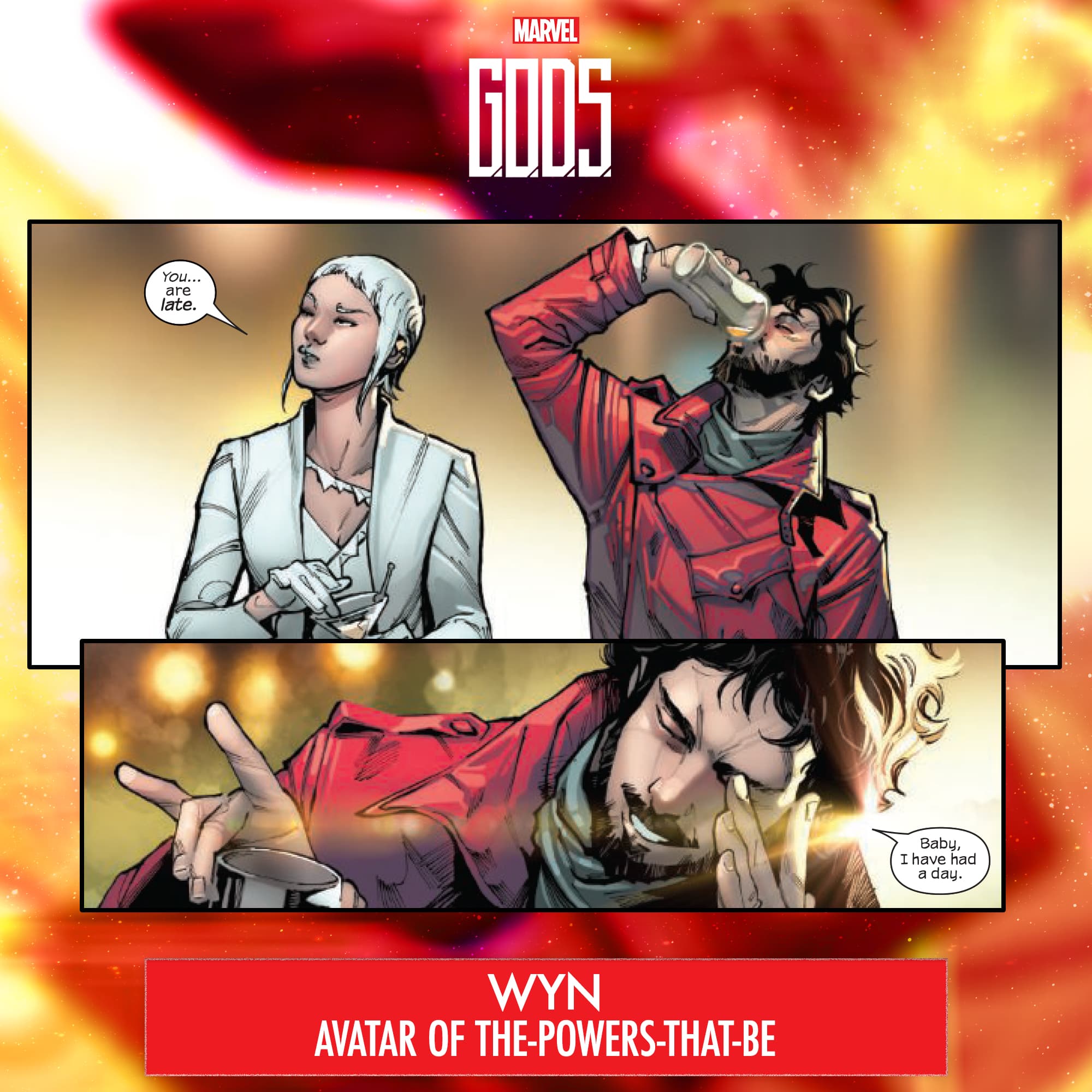 G.O.D.S. #1 panels by Jonathan Hickman, Valerio Schiti, Marte Gracia, and VC's Travis Lanham