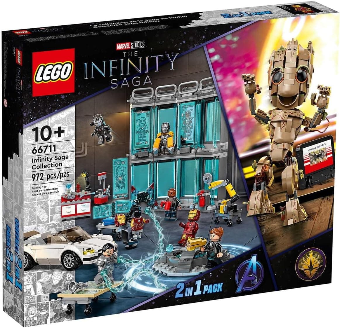 LEGO The Infinity Saga: Marvel Baby Groot & Iron Man Co-Pack - 2 in 1, Instruction Manual Included