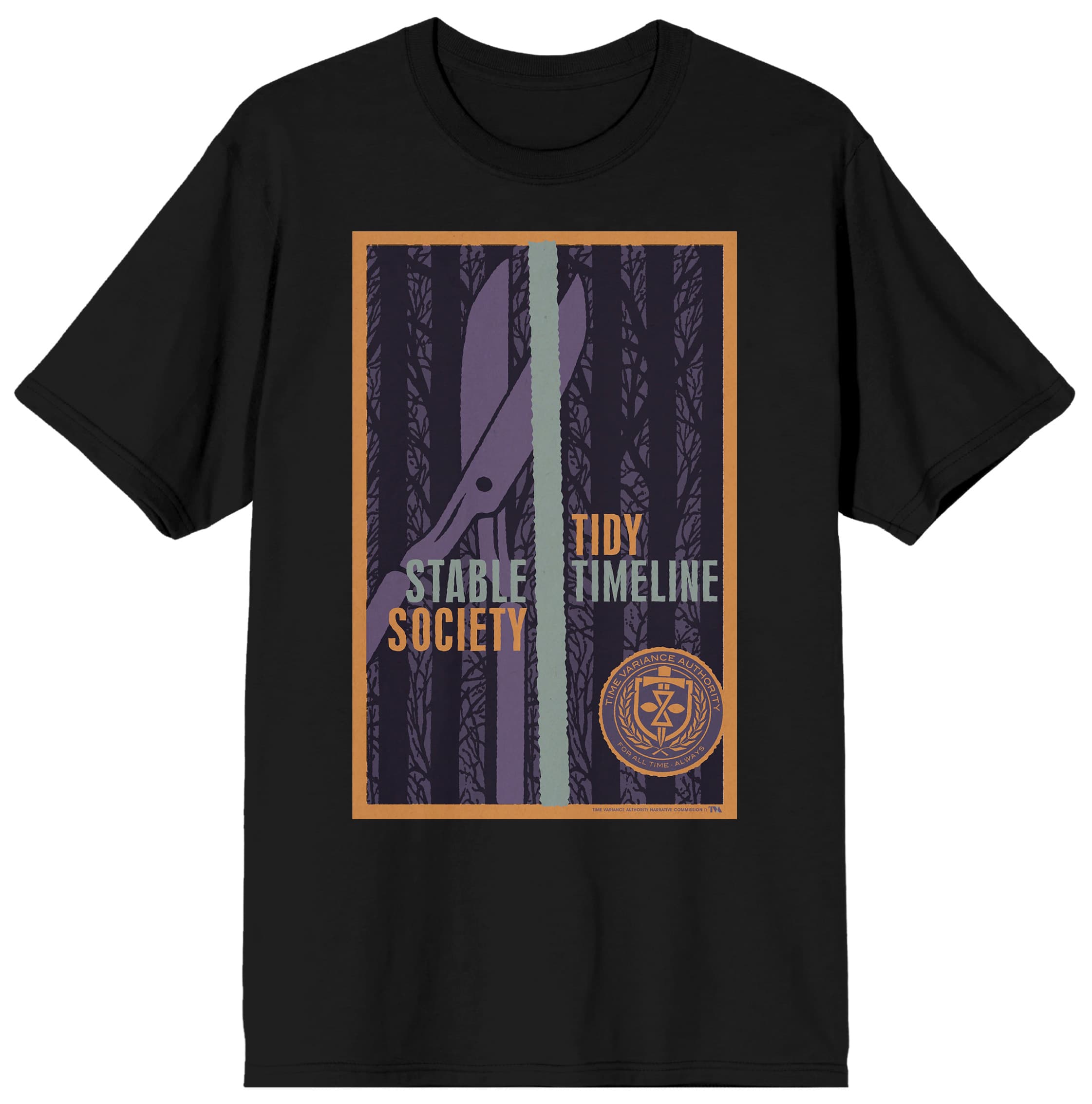 TVA Stable Society Tidy Timeline T-Shirt / shop it <a href=    https://www.amazon.com/Universe-Variance-Authority-Timeline-T-Shirt-3XL/dp/B096YL1T5G>here</a>