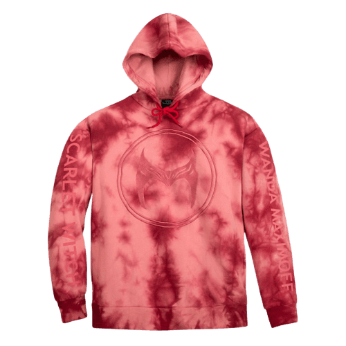 Scarlet Witch Tie-Dye Pullover Hoodie / shop it <a href=https://www.shopdisney.com/scarlet-witch-tie-dye-pullover-hoodie-for-women-by-her-universe-wandavision-2140057754380MS.html>here</a>