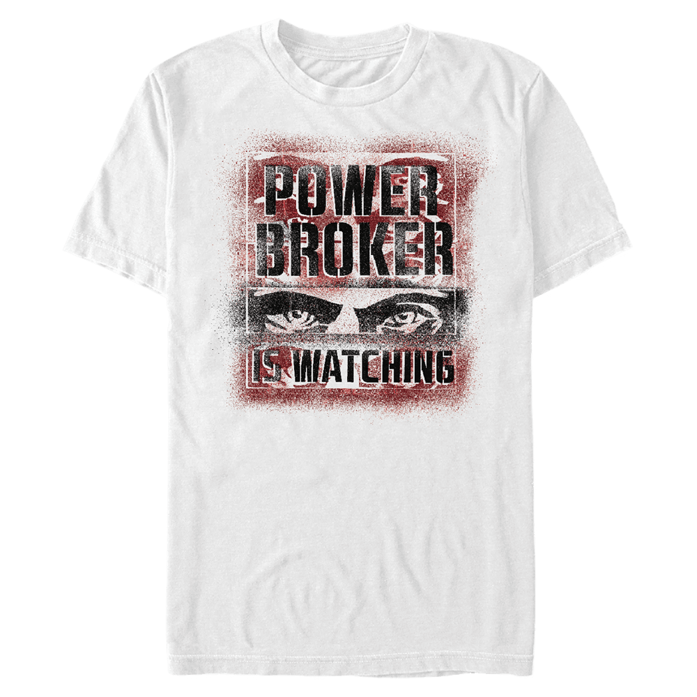 <a href=https://www.hottopic.com/product/marvel-the-falcon-and-the-winter-soldier-power-broker-is-watching-t-shirt/15499836.html>Power Broker is Watching T-Shirt</a> / Hot Topic