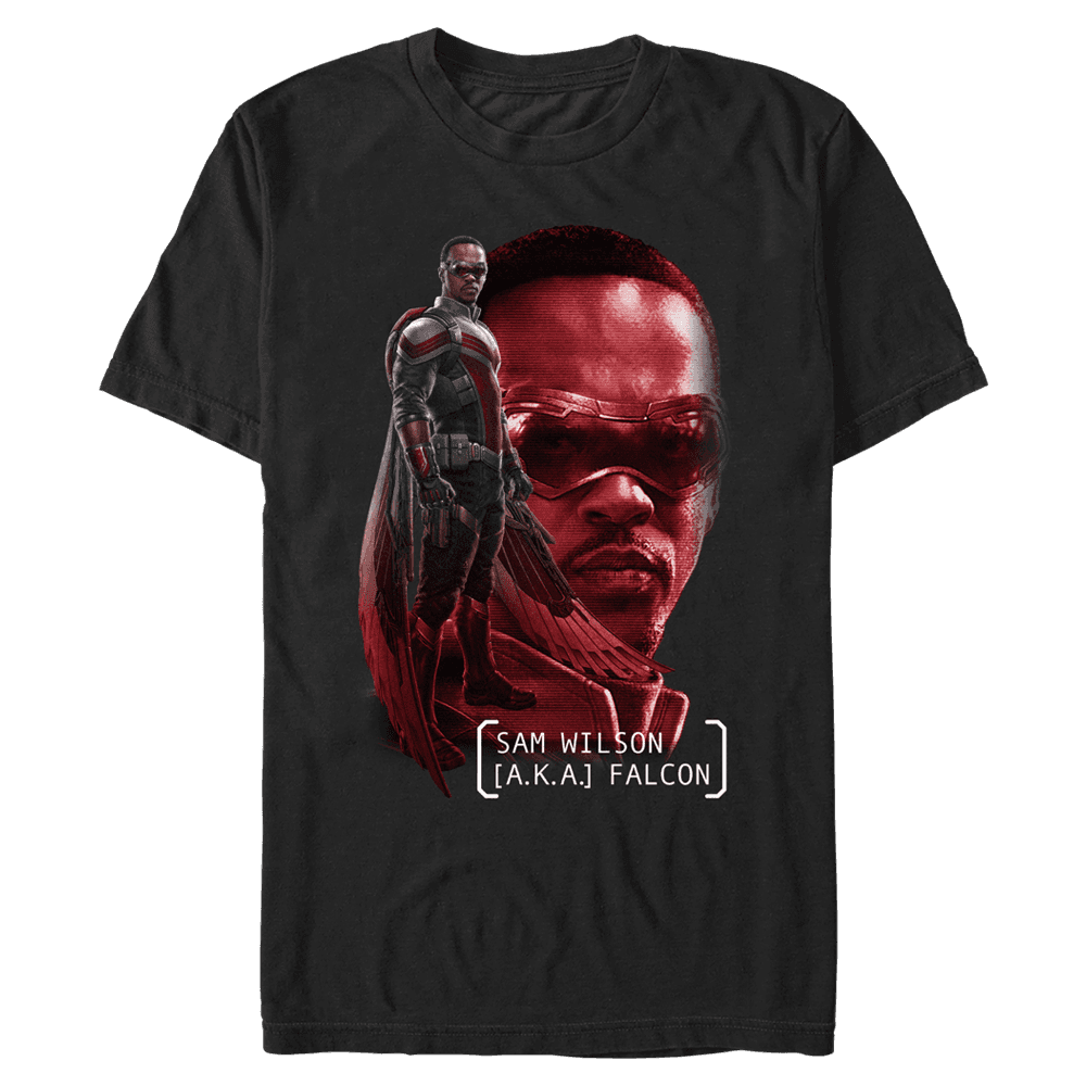 <a href=https://www.hottopic.com/product/marvel-the-falcon-and-the-winter-soldier-sam-wilson-t-shirt/15490511.html>AKA Falcon T-Shirt</a> / Hot Topic
