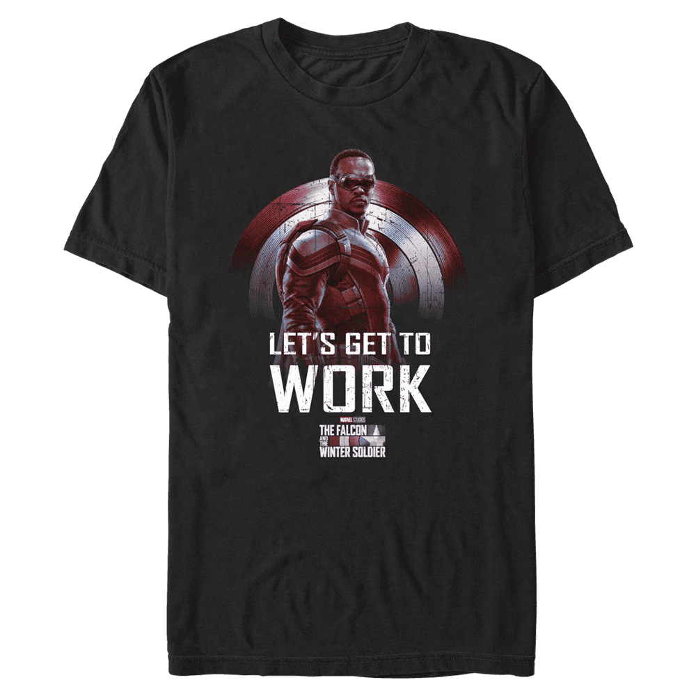 <a href=https://www.hottopic.com/product/marvel-the-falcon-and-the-winter-soldier-falcon-lets-get-to-work-t-shirt/15490601.html>Let’s Get To Work T-Shirt</a> / Hot Topic