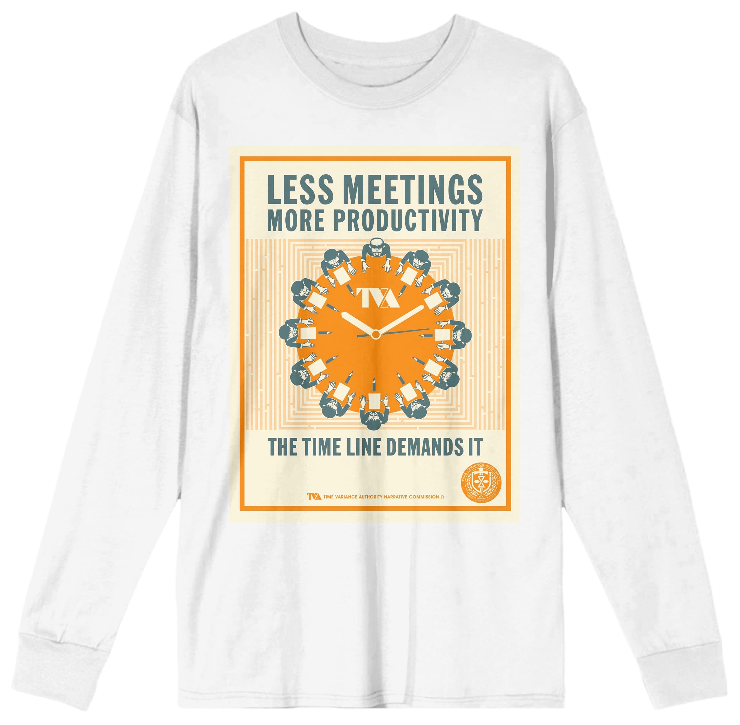 TVA ‘Less Meetings More Productivity’ T-Shirt / shop it <a href=    https://www.amazon.com/Universe-Variance-Authority-Productivity-T-Shirt-XL/dp/B096YL4P5Q>here</a>