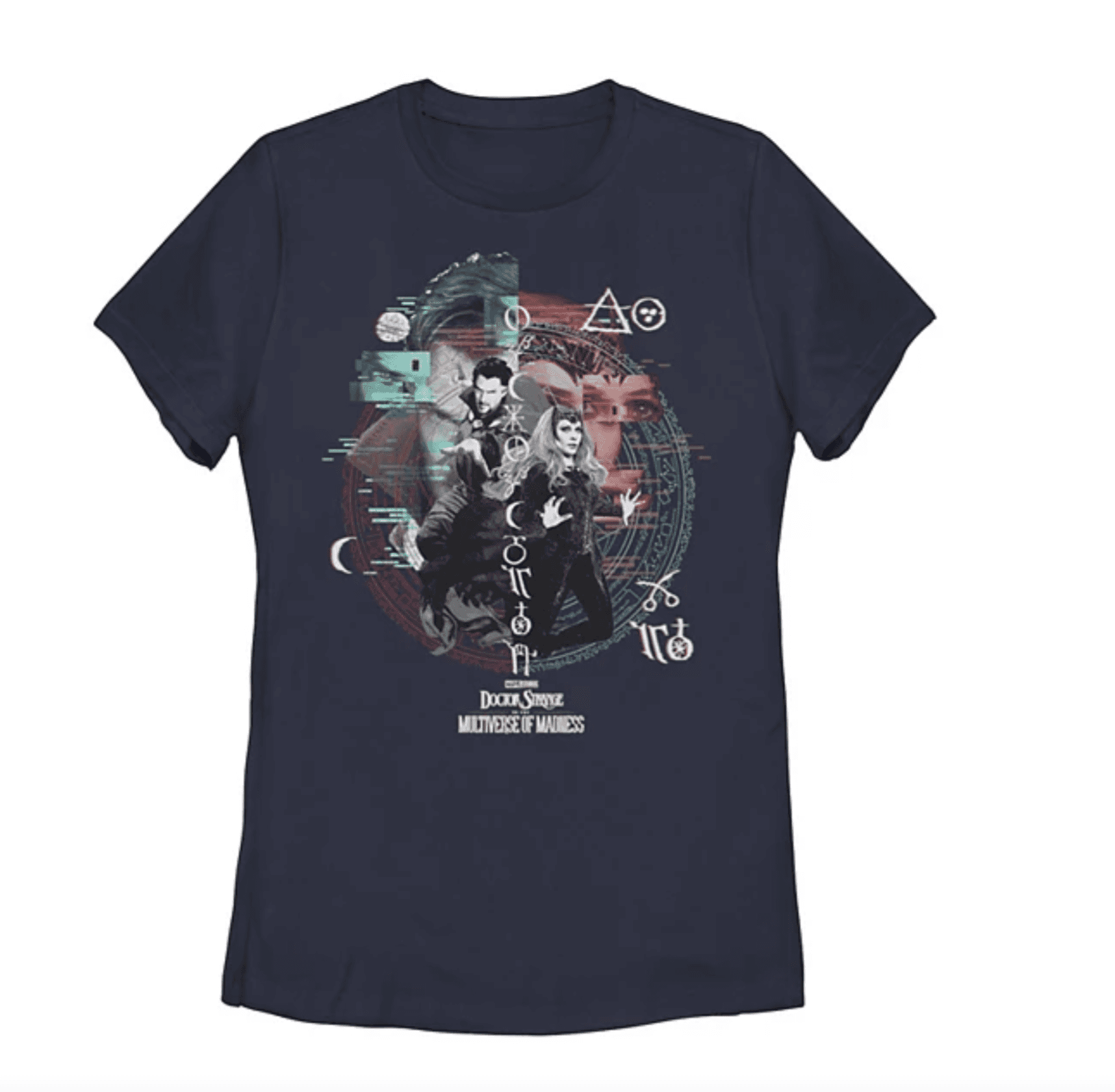 Doctor Strange and Scarlet Witch Glitch t-shirt / shop it <a href=https://www.kohls.com/product/prd-5671589/juniors-marvel-doctor-strange-in-the-multiverse-of-madness-scarlet-witch-glitch-tee.jsp?prdPV=2>here</a>