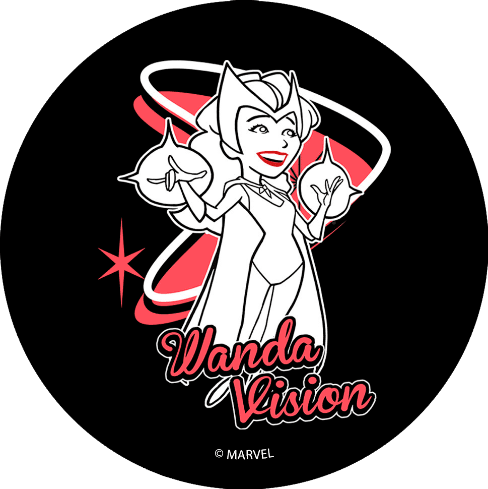 <a href="https://www.amazon.com/Marvel-WandaVision-Cartoon-PopSockets-PopGrip/dp/B08SQBW45X">Wanda Retro Cartoon PopSockets PopGrip</a>/ Amazon