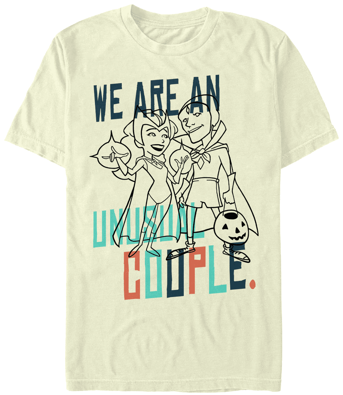 <a href="https://www.hottopic.com/product/marvel-wandavision-unusual-couple-t-shirt/15103967.html">Unusual Couple Outline T-Shirt</a>/ Hot Topic