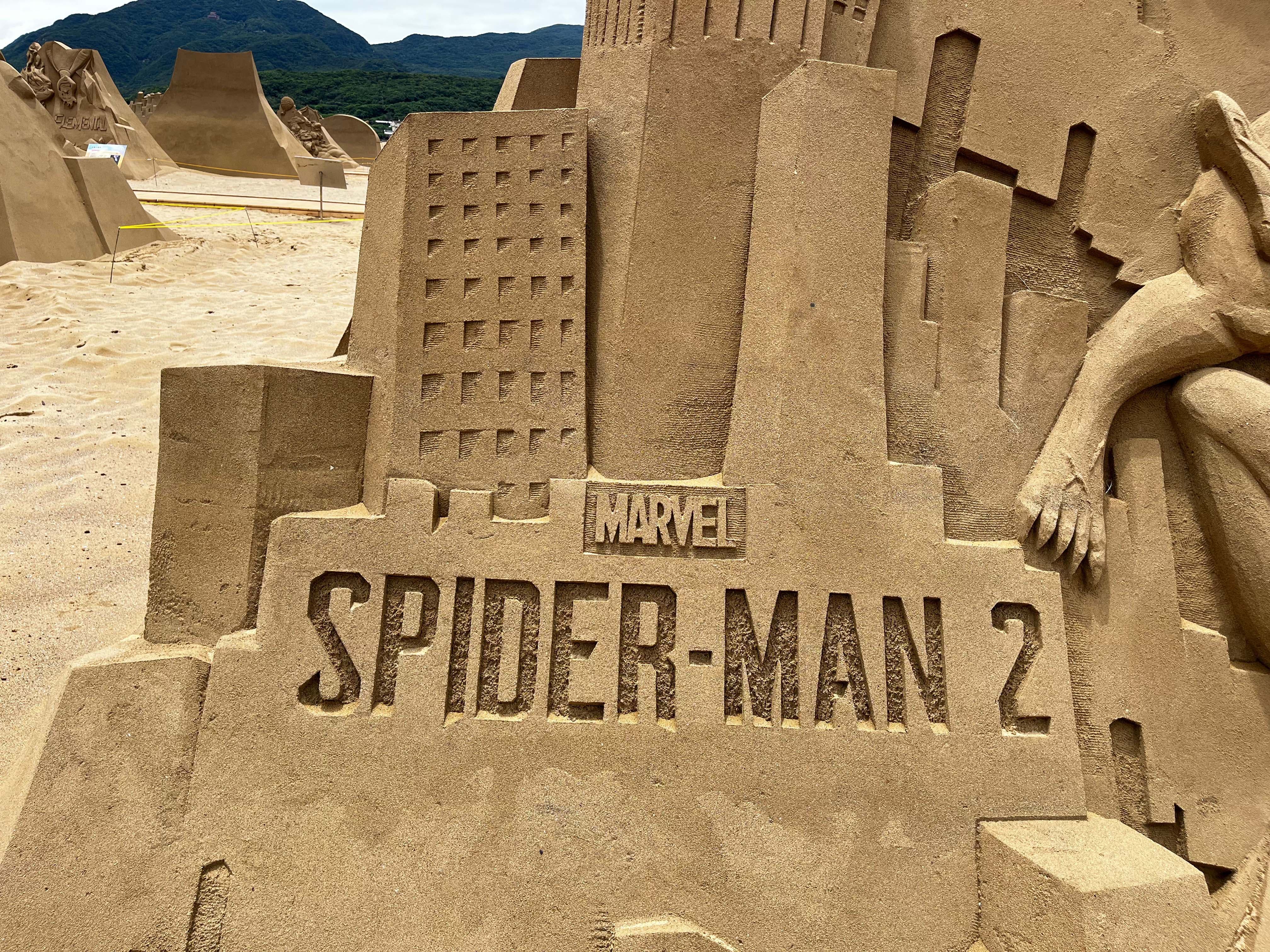 Marvel's Spider-Man 2 Comes to Life in Giant Sand Sculpture in Taiwan