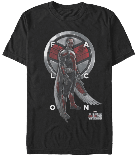 <a href=https://www.hottopic.com/product/marvel-the-falcon-and-the-winter-soldier-falcon-grid-text-t-shirt/15222221.html>Falcon Grid T-Shirt</a> / Hot Topic