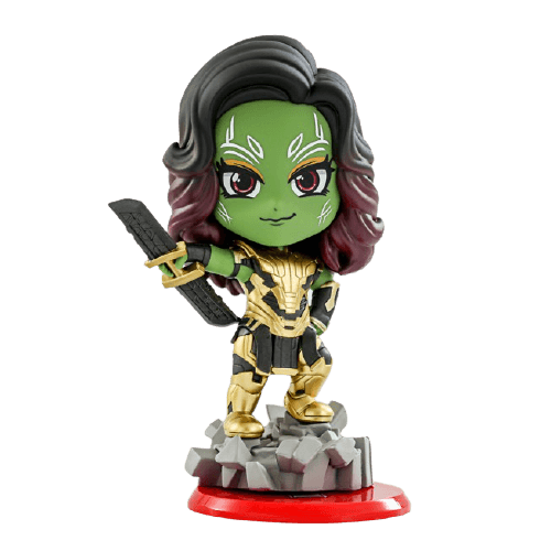 Gamora Cosbaby Bobble-Head Figure by Hot Toys / shop it <a href=https://www.shopdisney.com/gamora-cosbaby-bobble-head-figure-by-hot-toys--marvel-what-if...-pre-order-489522860799.html>here</a>