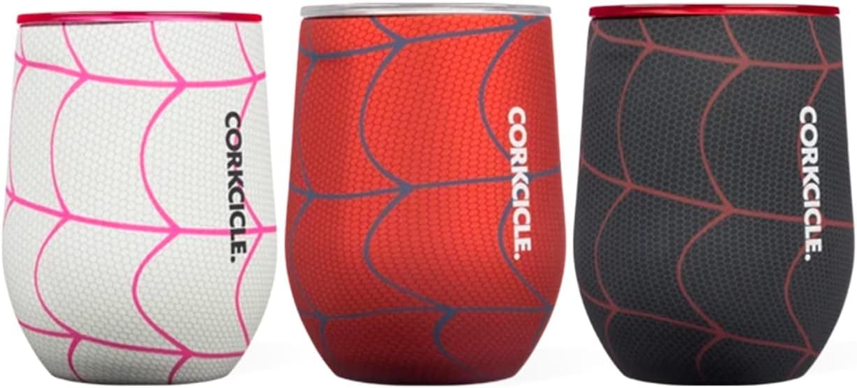 Shop it <a href=https://www.shopdisney.com/spiderman-stainless-steel-stemless-cup-by-corkcicle-810040312335.html>here</a>