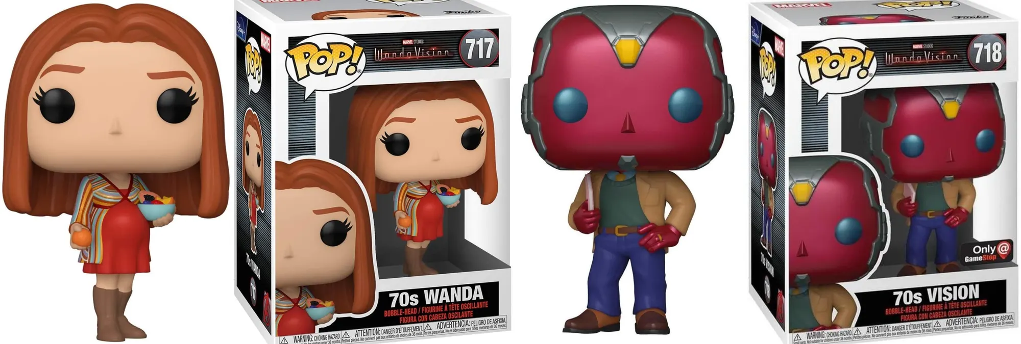 Funko Pop! Marvel: WandaVision - Vision 50s - Noir et Blanc - 1 Chance sur 6 D'avoir Une Variante Rare Chase - Figurine en Vinyle à Collectionner - Idée de Cadeau