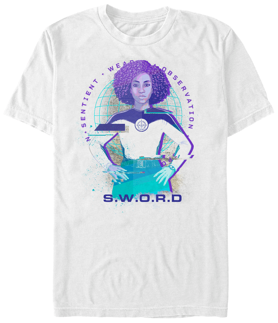 <a href="https://www.hottopic.com/product/marvel-wandavision-s.w.o.r.d-glitch-girls-t-shirt/15240577.html">S.W.O.R.D. Glitch T-Shirt</a> / Hot Topic
