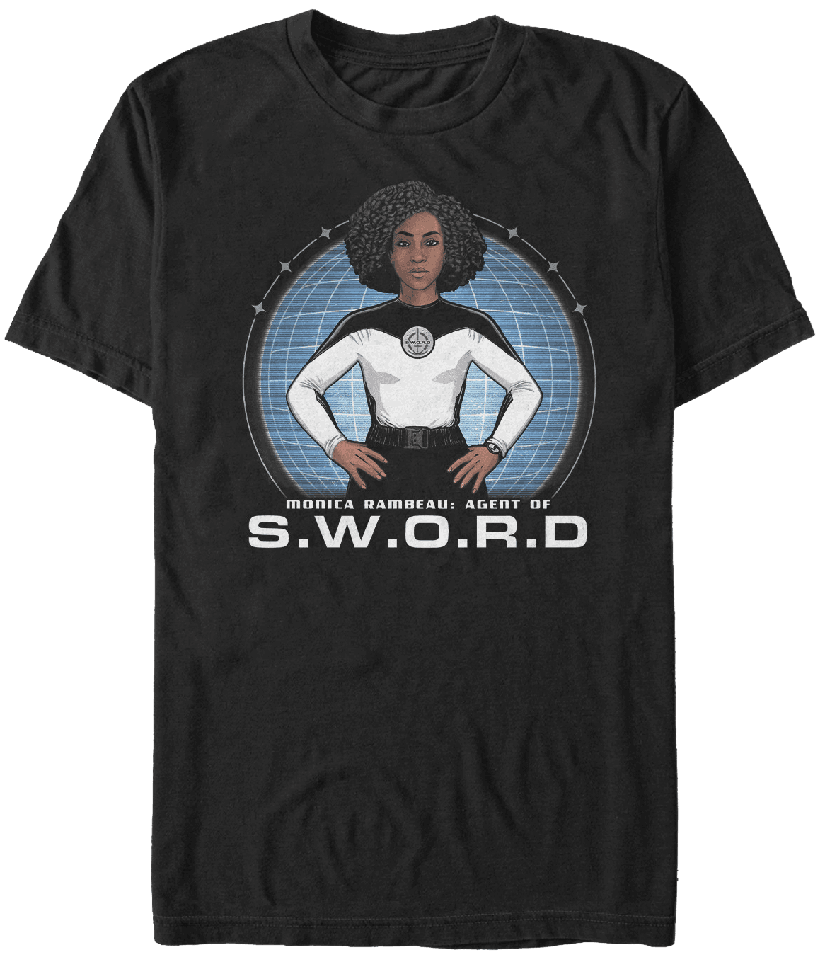 <a href="https://www.hottopic.com/product/marvel-wandavision-s.w.o.r.d-hero-girls-t-shirt/15240584.html">S.W.O.R.D. Hero T-Shirt</a> / Hot Topic