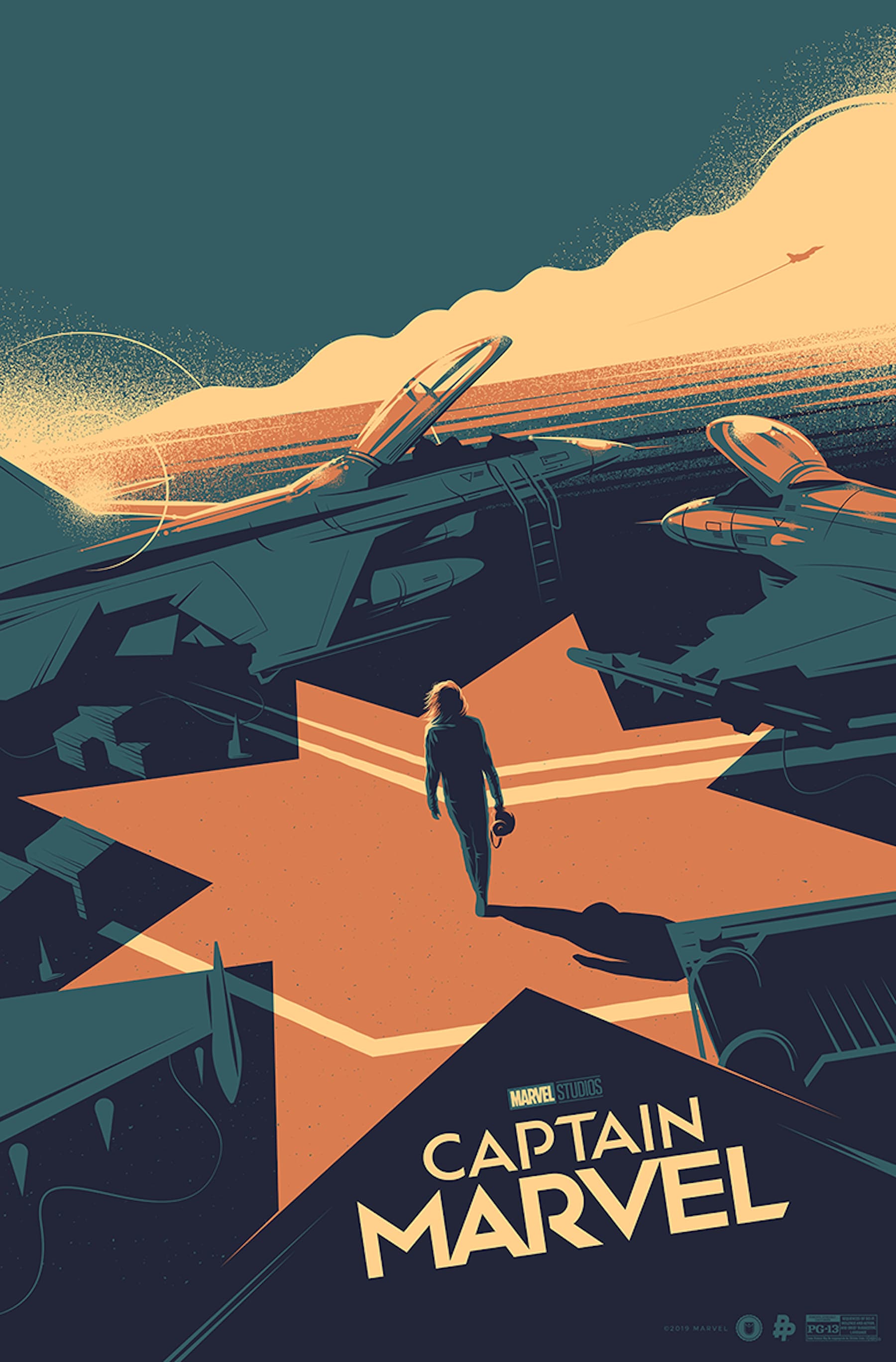 Captain Marvel Poster Art by Thomas Walker