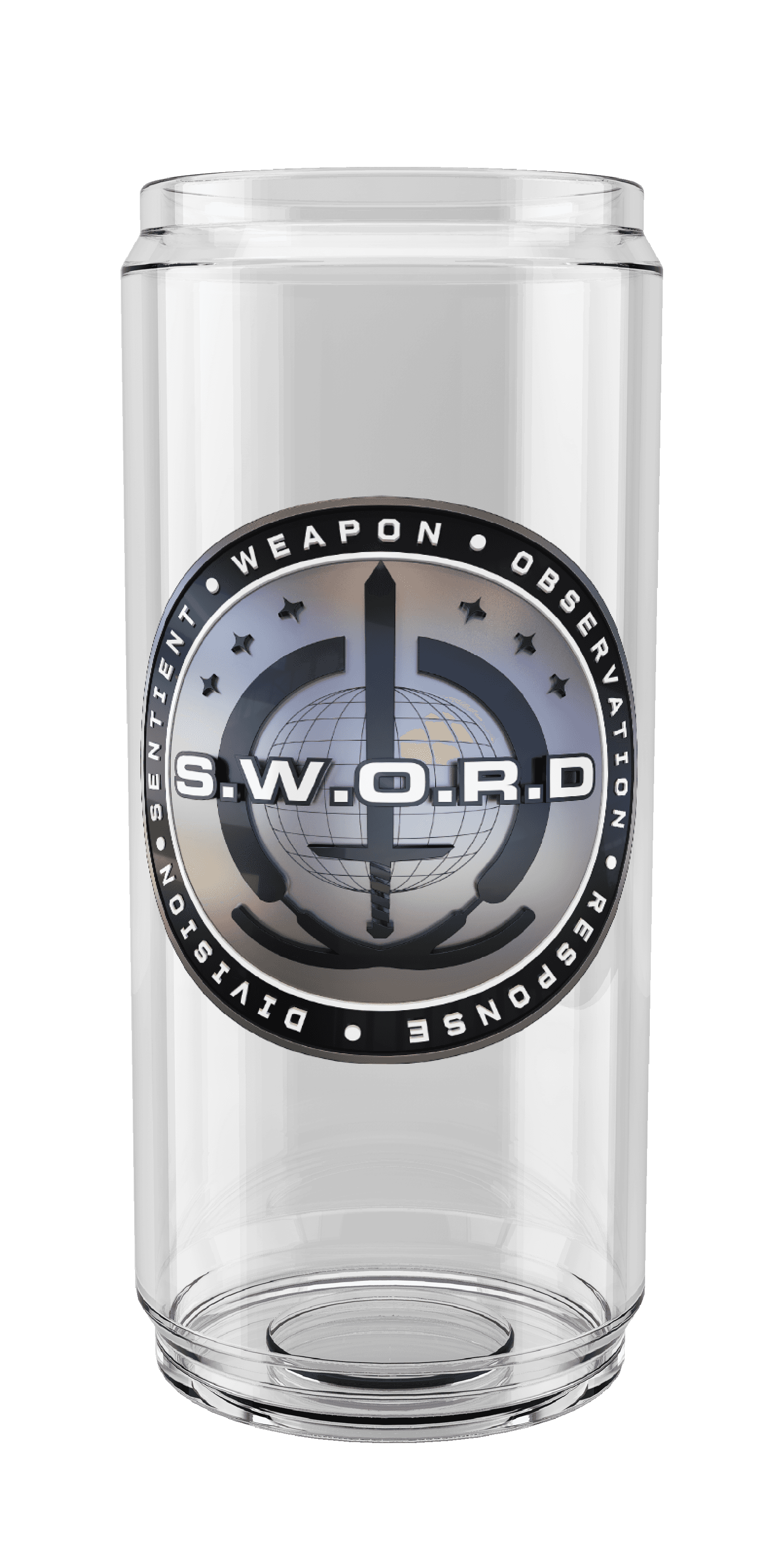 <a href="https://www.amazon.com/Marvel-SWORD-Glass-Wanda-Vision/dp/B08VGXTHC1"> S.W.O.R.D. SWORD 16 oz. Can Glass</a> / Amazon