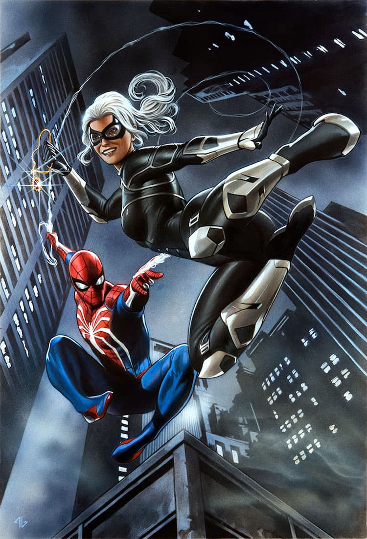 Marvel&#39;s Spider-Man: The Heist - Spider-Man and Black Cat piece by Adi Granov