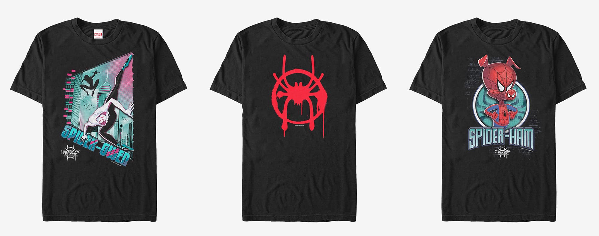 "Spider-Man: Into the Spider-Verse" t-shirts