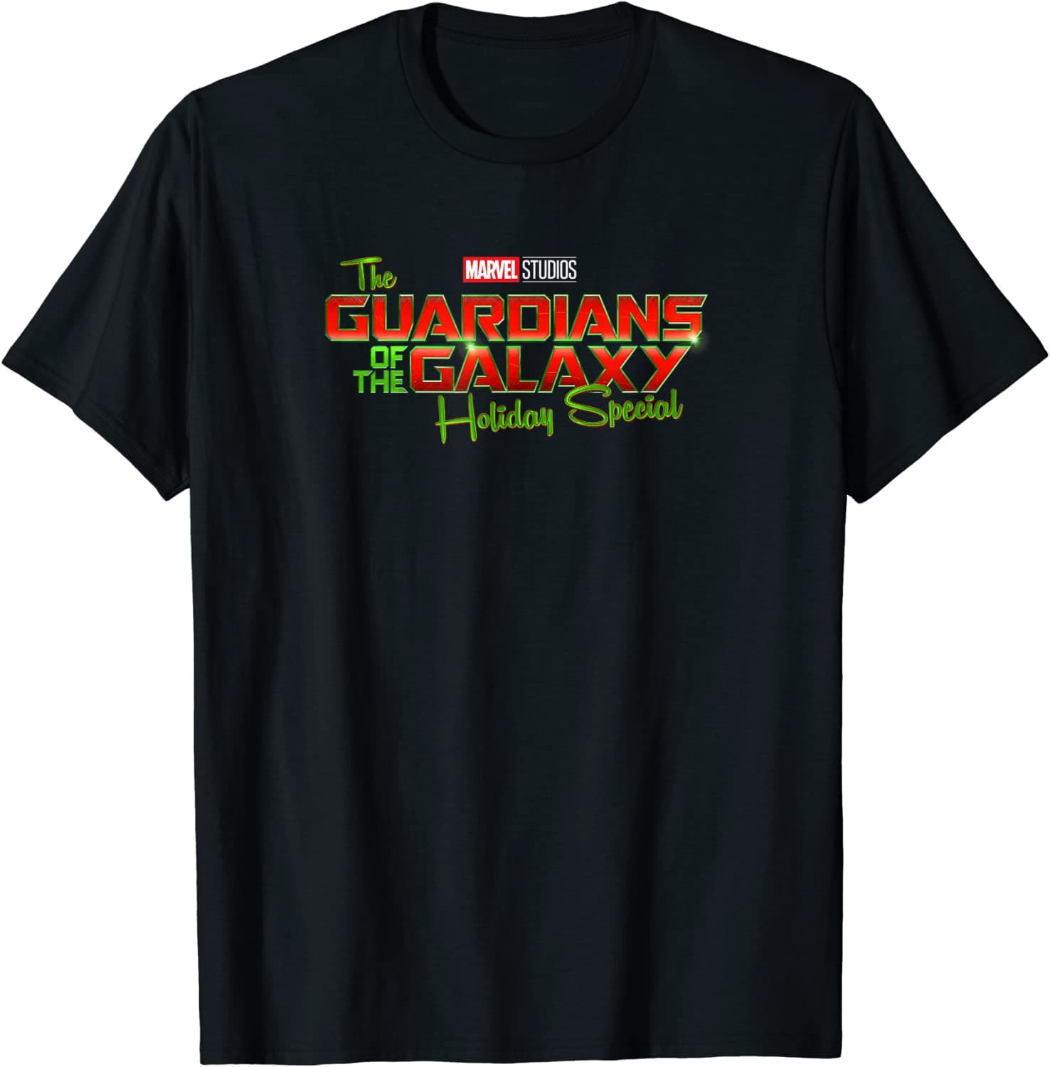 The Guardians of the Galaxy Holiday Special logo t-shirt / shop it <a href=https://www.amazon.com/Marvel-Guardians-Holiday-Special-T-Shirt/dp/B08RTVKH4Y>here</a>