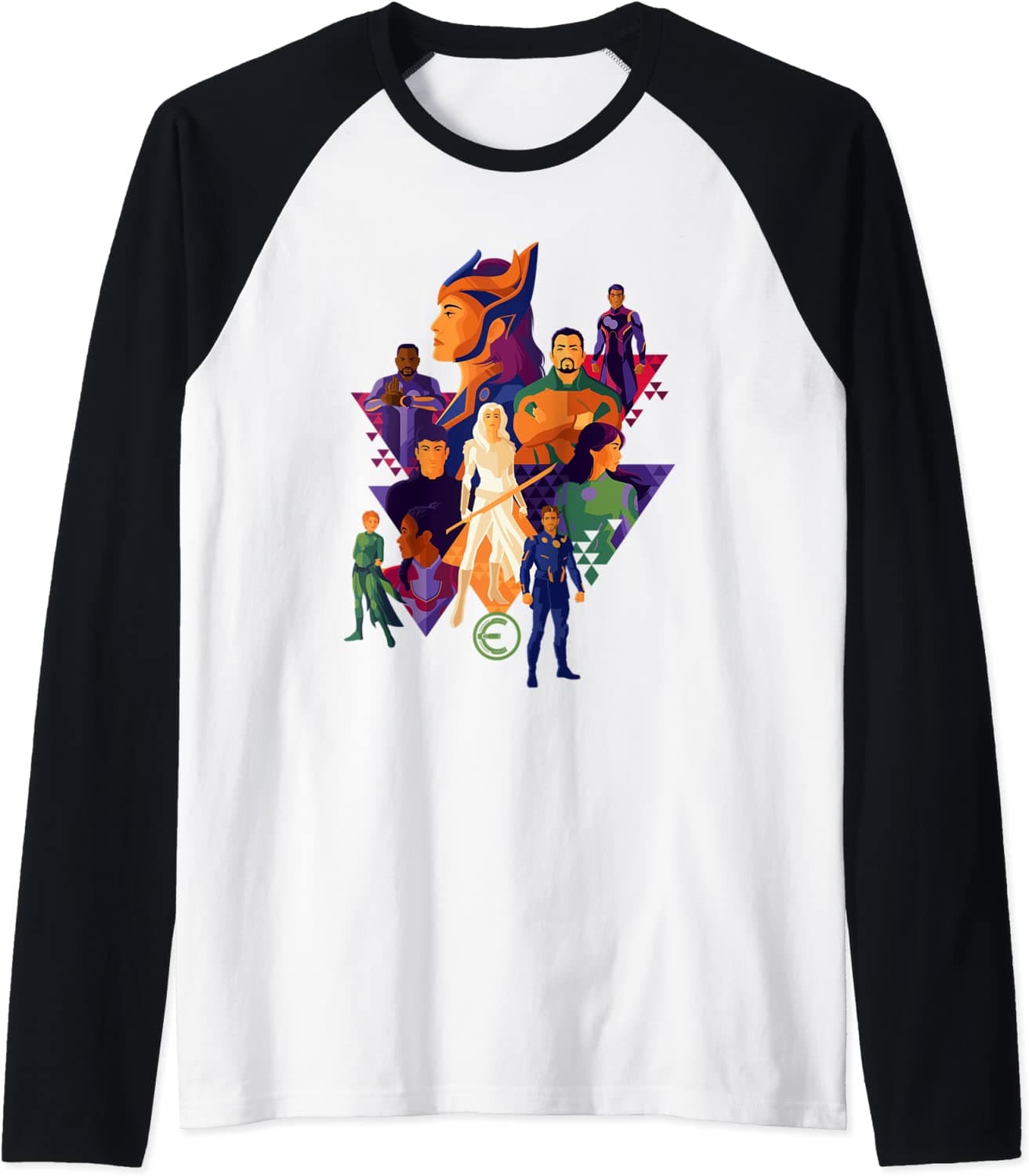 Marvel Eternals Team of Immortal Beings Bold Color Raglan Baseball Tee