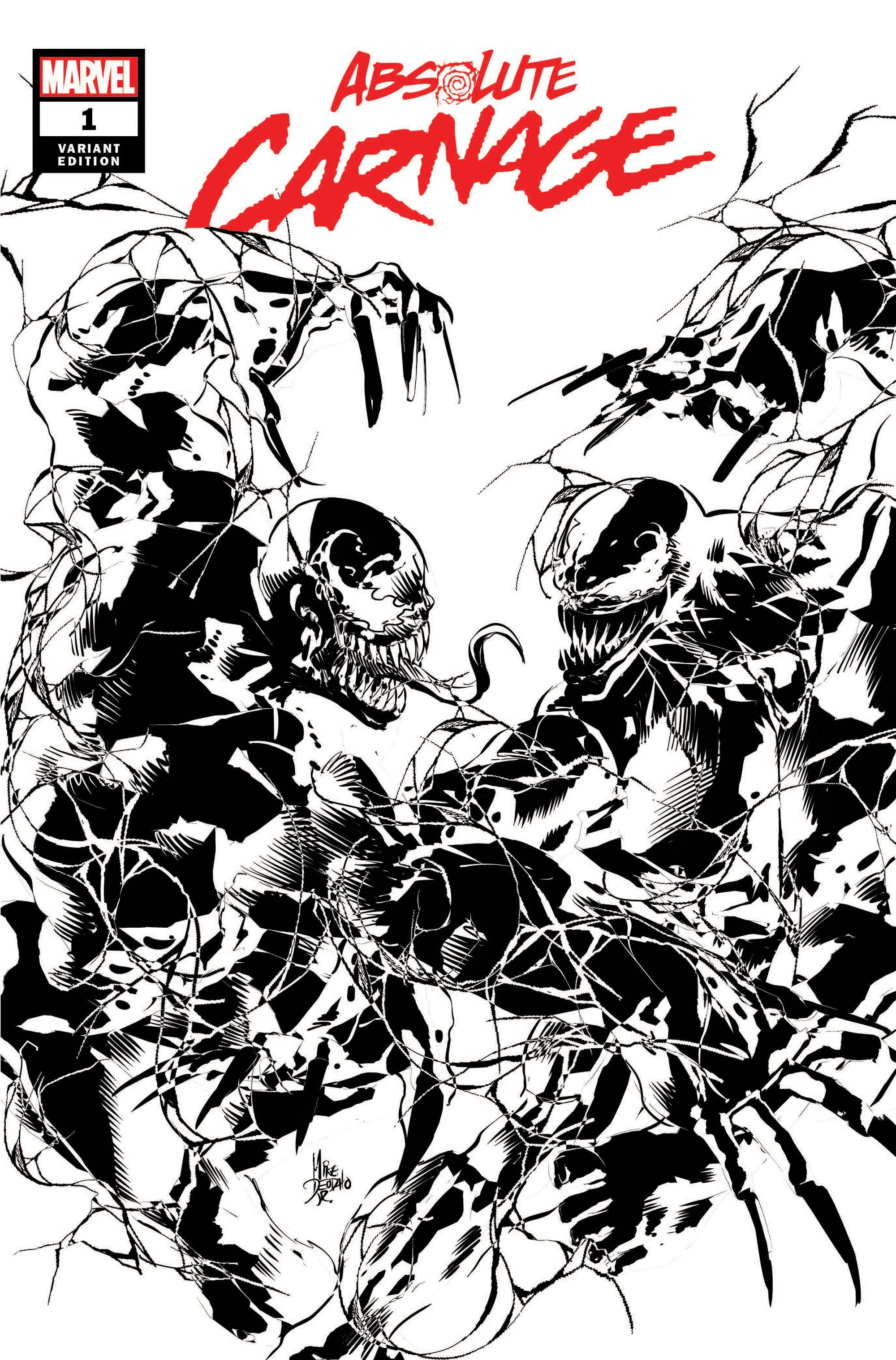 ABSOLUTE CARNAGE #1 black and white party variant by Mike Deodato