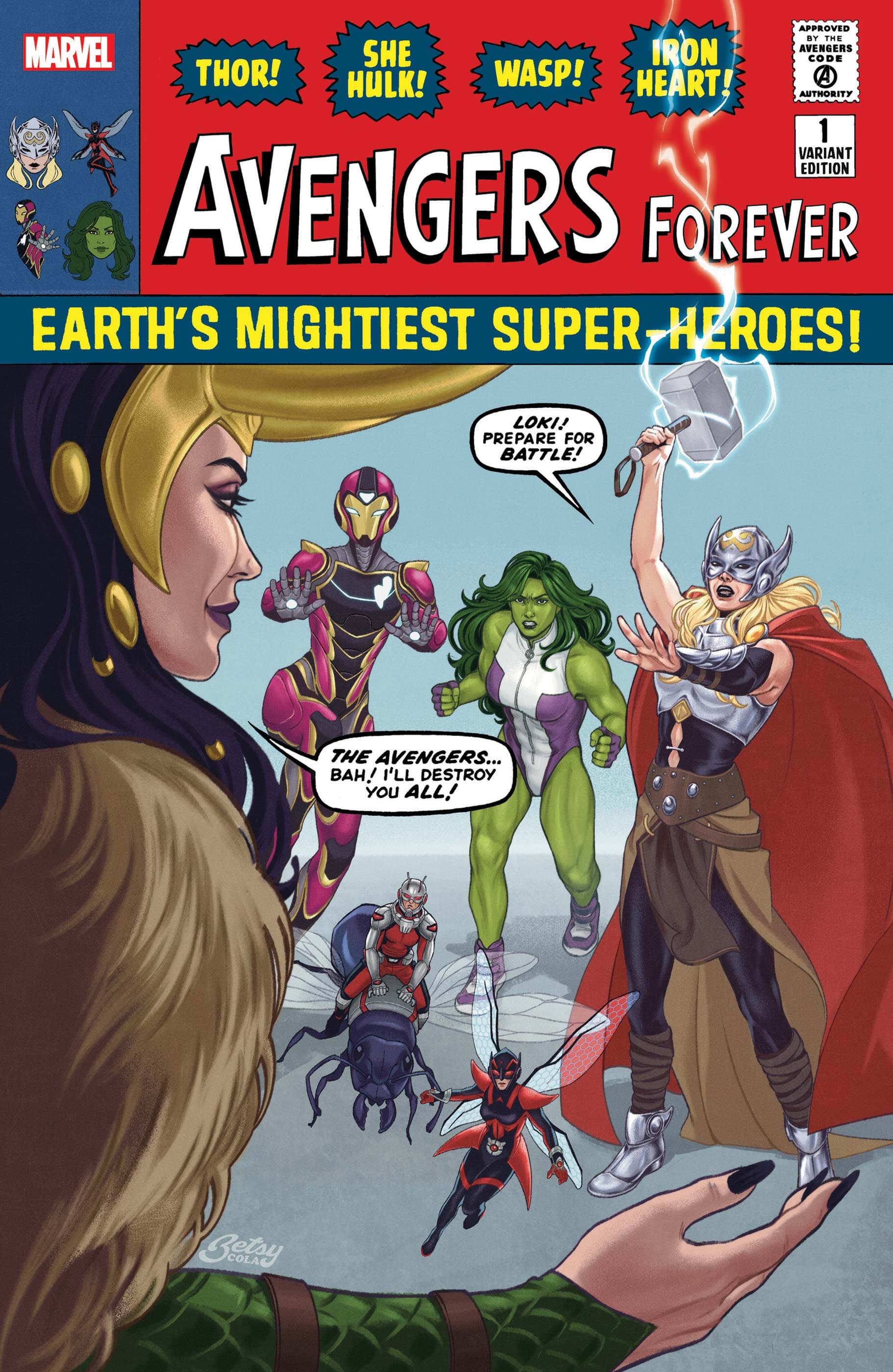 AVENGERS FOREVER #1 variant cover by Betsy Cola