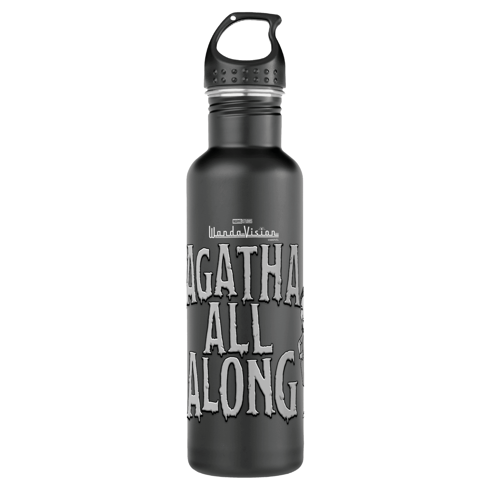 <a href=https://www.zazzle.com/agatha_all_along_stainless_steel_water_bottle-256850616067192111>’Agatha All Along’ 24oz Water Bottle</a> / Zazzle