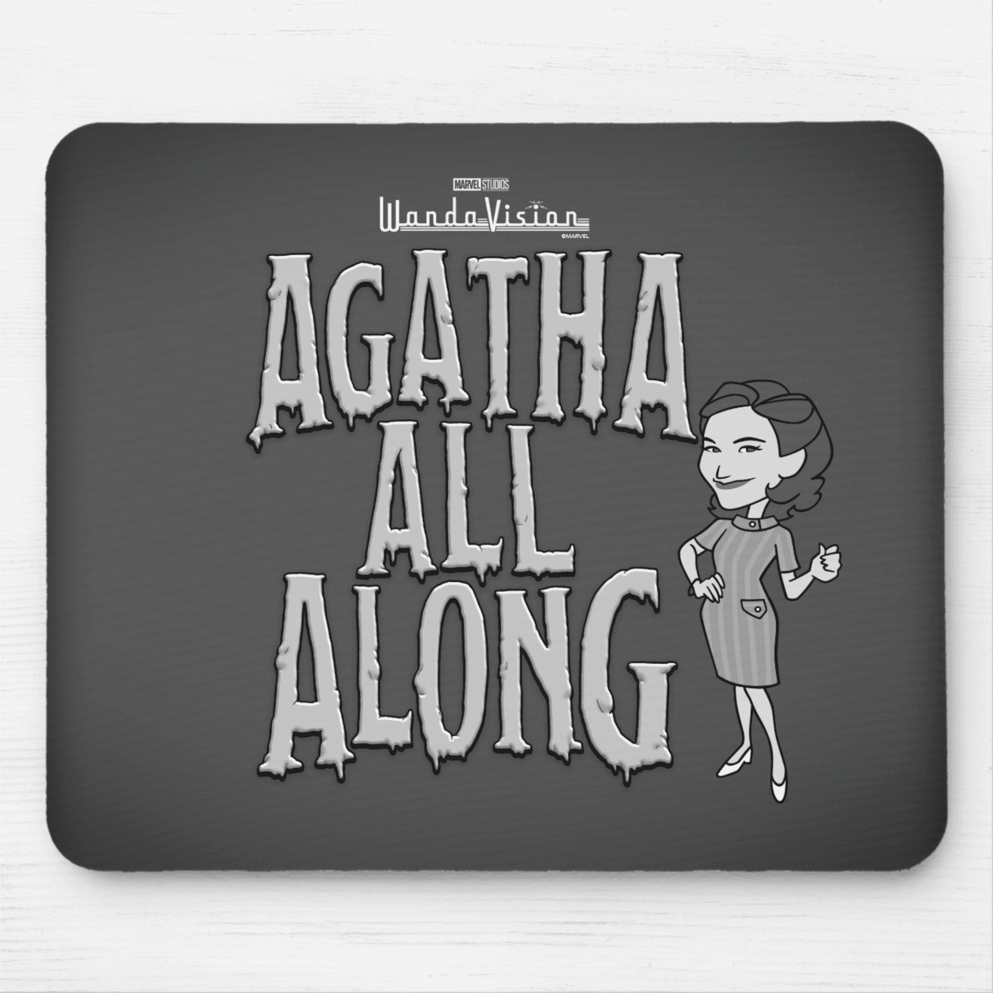 <a href=https://www.zazzle.com/agatha_all_along_mouse_pad-144017981192069420>’Agatha All Along’ Mousepad</a> / Zazzle