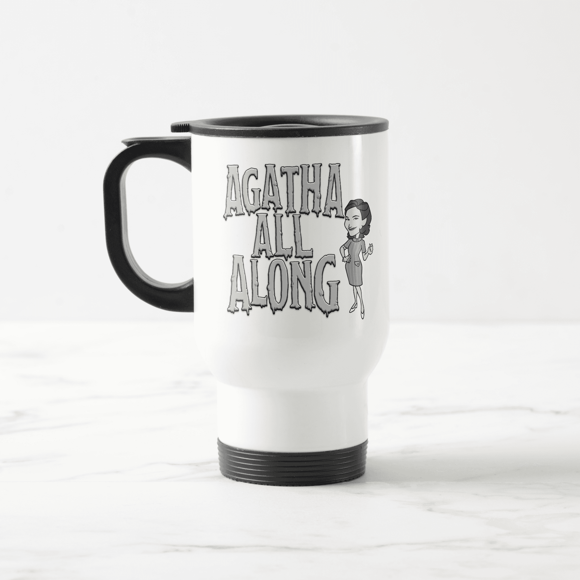 <a href=https://www.zazzle.com/agatha_all_along_travel_mug-168163836510718257>’Agatha All Along’ Travel Mug</a> / Zazzle