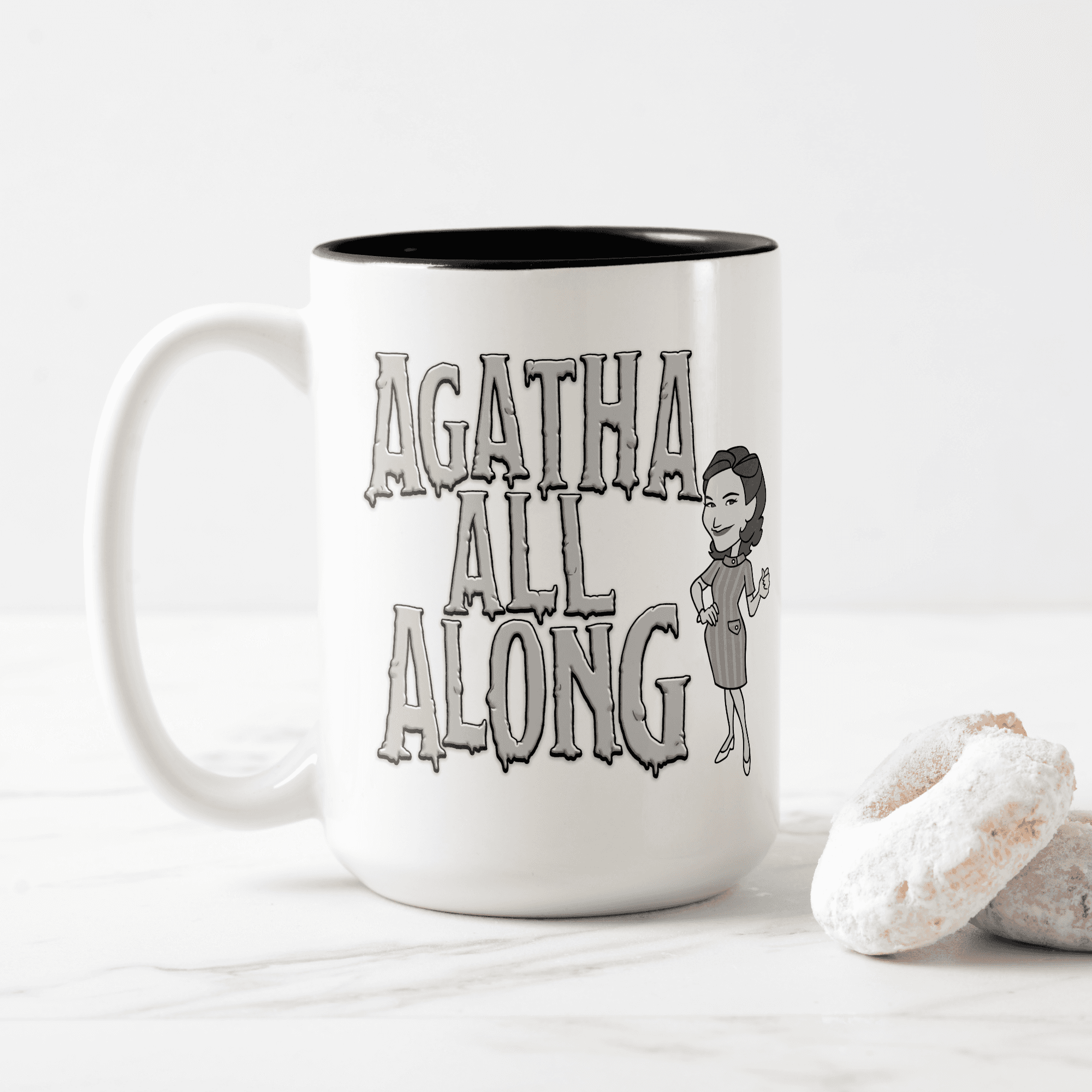 <a href=https://www.zazzle.com/agatha_all_along_two_tone_coffee_mug-168917038610030015>’Agatha All Along’ Two-Tone Mug</a> / Zazzle