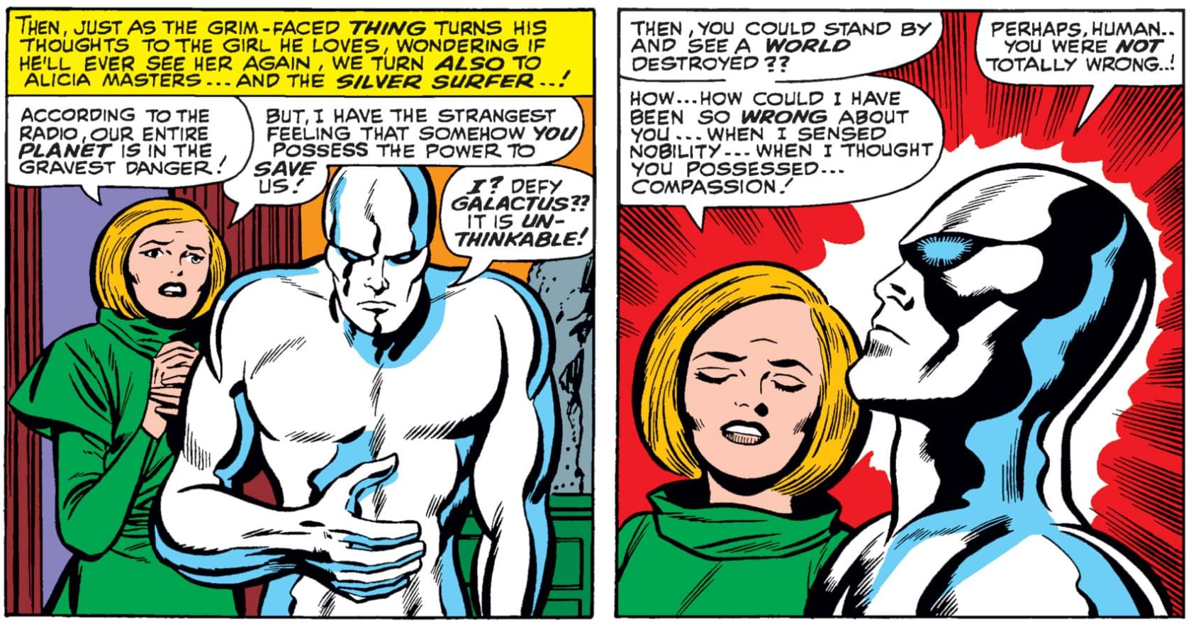 Alicia talks down the Silver Surfer