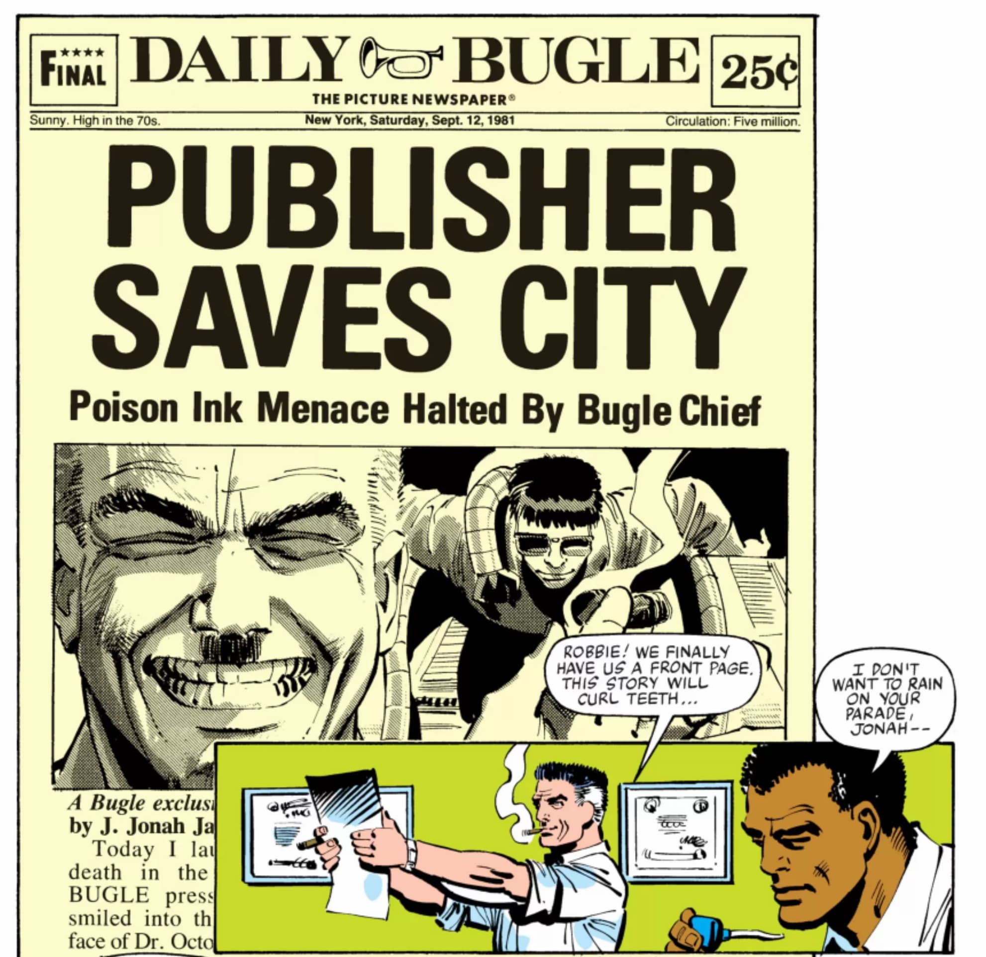 AMAZING SPIDER-MAN ANNUAL (1964) #15 artwork by Frank Miller, Klaus Janson, and Bob Sharen