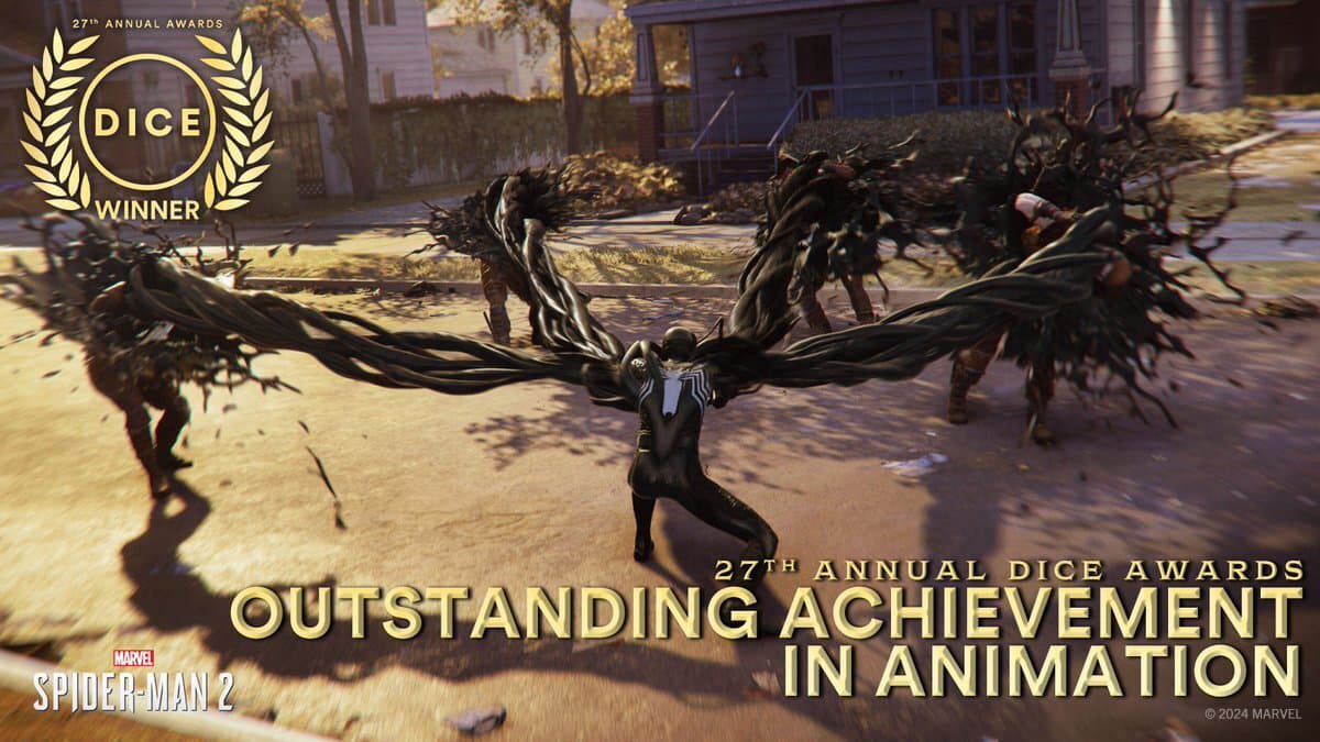 DICE Awards 2024 Winner Marvel's Spider-Man 2 Achievement in Animation