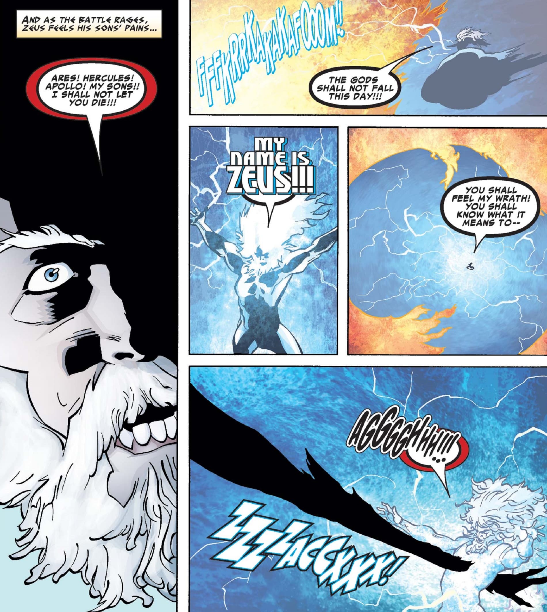 Zeus saves his son and grandson.